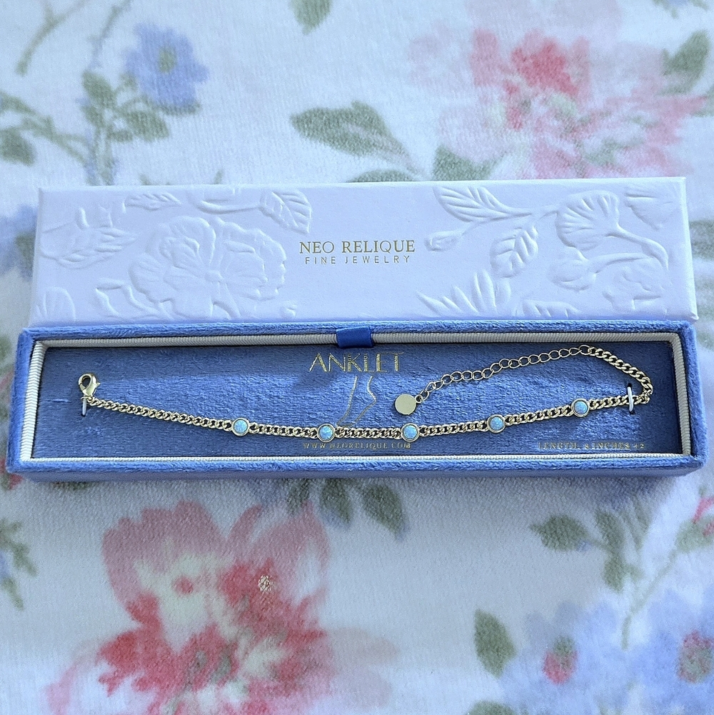 Neo Relique Light Blue🩵 Kyocera Opal Anklet🦶 - NIB